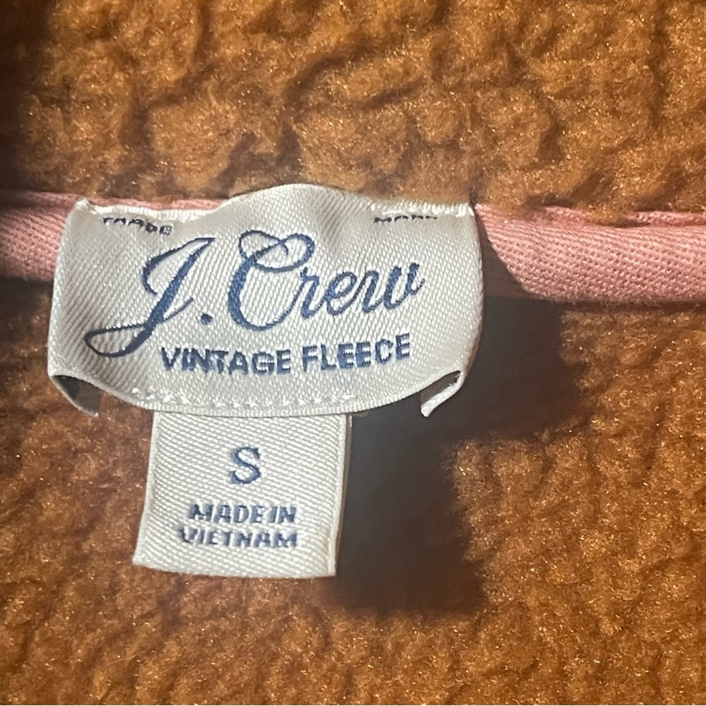 J. Crew vintage fleece tan pink pullover size small - Picture 5 of 8